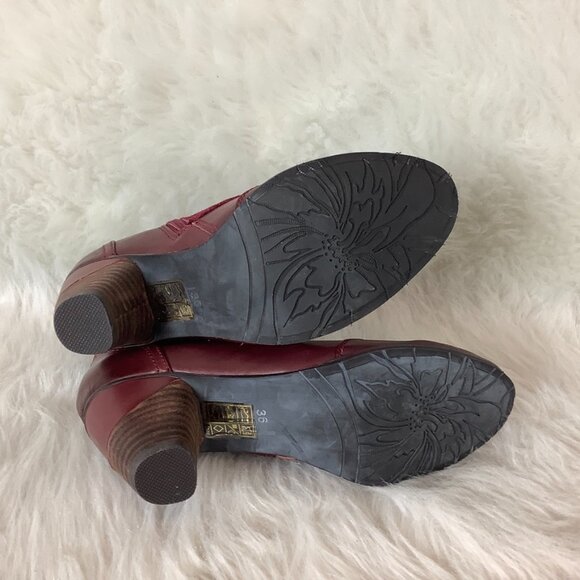 L'Artiste Spring Step Burgundy Red Leather & Suede Belgard Boots 36 - Picture 6 of 9